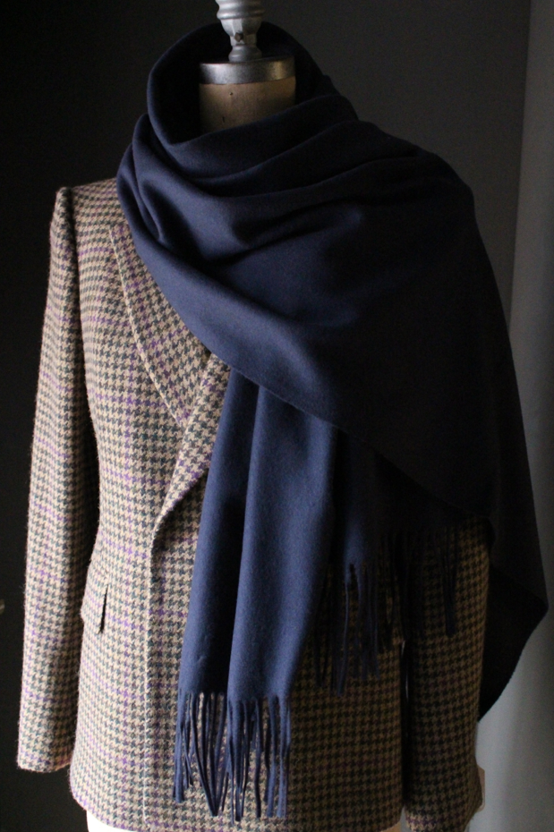 Navy Wool Stole