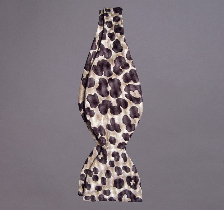 Woven Formal Leopard Spot Bow Tie