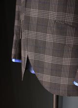 Light Brown Plaid with Blue Overcheck Sportcoat