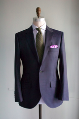 Navy Pin Dot Worsted Suit