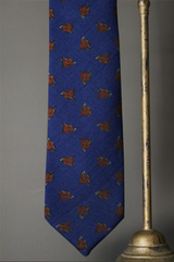 Printed Foxhead Tie on Wool Challis