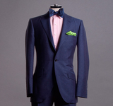 Navy Worsted Donegal Suit