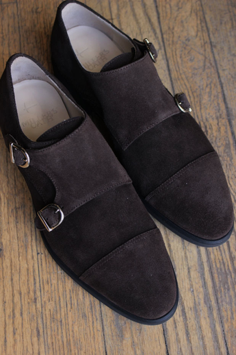 Chocolate Suede Double Monk Strap w/ Comando Sole