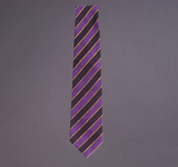 Woven Regimental Stripe tie, Purple/Black, NS