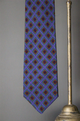 Oversize Geometric Tie, Purple/Burnt Orange, One Size