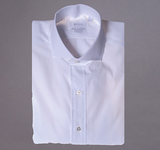 White Broadcloth shirt with English Spread Collar