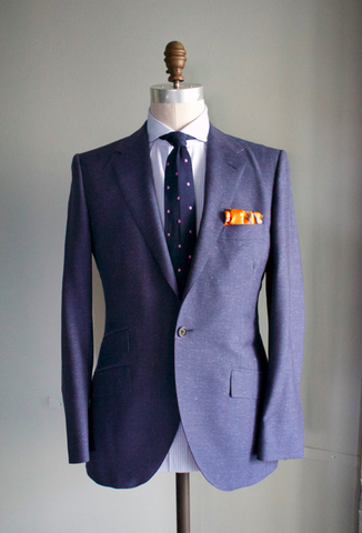 Navy Worsted Donegal Suit