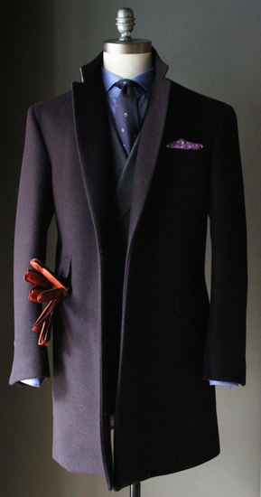 Navy Melton Overcoat