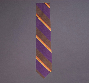 Woven Regimental Stripe tie, Purple/Brown, NS