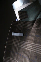 Light Brown Plaid with Blue Overcheck Sportcoat