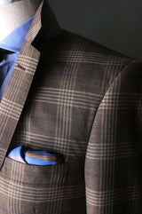 Light Brown Plaid with Blue Overcheck Sportcoat