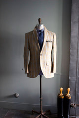 Multi Windowpane Sportcoat in Camel w/ Light Blue Sportcoat