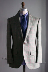 Windowpane sportcoat in green with pink