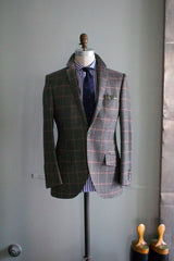 Guncheck Sportcoat in green with mauve windowpane