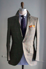 Dark Heather Green Windowpane Sportcoat