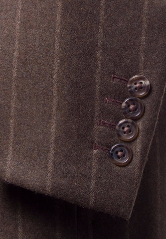 Chalk Stripe Flannel Suit in Olive