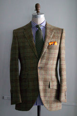 Textured Olive Sportcoat with Multi-Color Deco