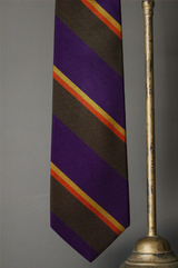 Woven Regimental Stripe tie, Purple/Brown, NS