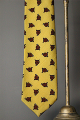 Printed Foxhead Tie on Wool Challis