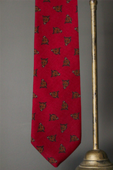 Printed Foxhead Tie on Wool Challis