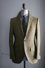 Soft Green Sportcoat with Red Windowpane