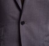 Grey Oversize Worsted Windowpane Suit