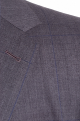 Grey Oversize Worsted Windowpane Suit