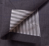 Grey Oversize Worsted Windowpane Suit