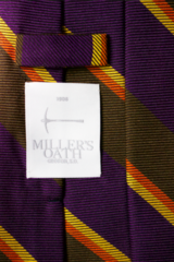 Woven Regimental Stripe tie, Purple/Brown, NS