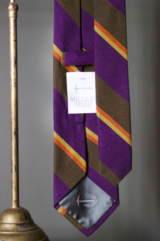 Woven Regimental Stripe tie, Purple/Brown, NS