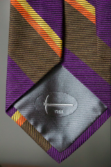 Woven Regimental Stripe tie, Purple/Brown, NS