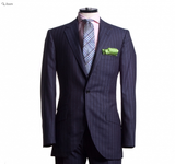 Navy Pindot Stripe Suit