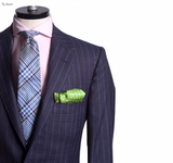Navy Pindot Stripe Suit