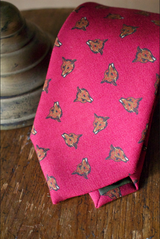 Printed Foxhead Tie on Wool Challis