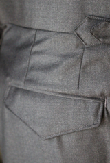 Mid-Grey Plain Weave Worsted Wool Trouser