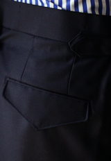 Navy Worsted Wool Trouser
