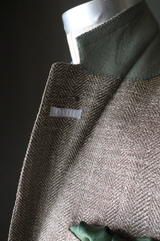 Unstructured Tan Herringbone Sportcoat