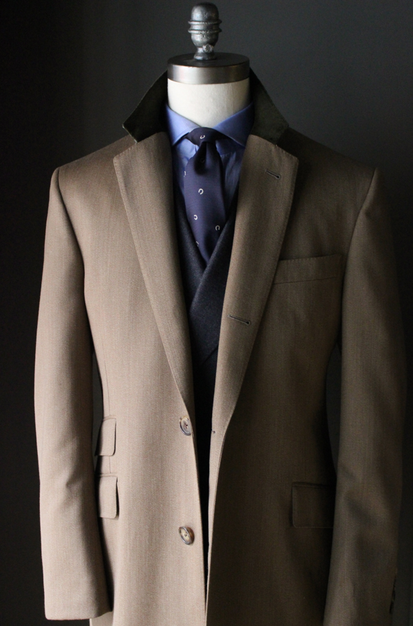 Velvet collar chesterfield best sale coat
