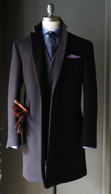 Navy Melton Overcoat