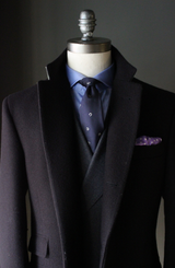 Navy Melton Overcoat