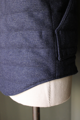 CharNavy Wool Textured Flannel Vest