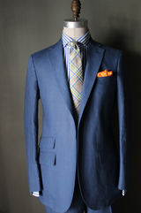 Unstructured Blueberry Linen Sport Coat