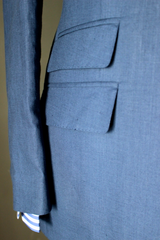 Unstructured Blueberry Linen Sport Coat