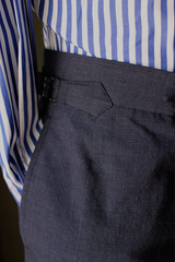 Unstructured Mini Check Blue Suit