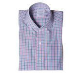 Pink/Green/Blue Double Box Check Shirt with English Spread Collar