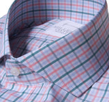 Pink/Green/Blue Double Box Check Shirt with English Spread Collar