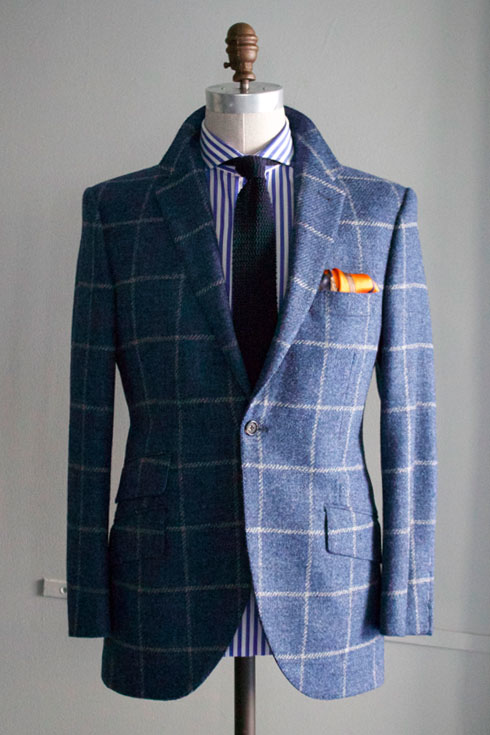 Blue windowpane jacket discount
