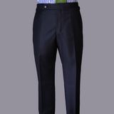 Navy Worsted Wool Trouser