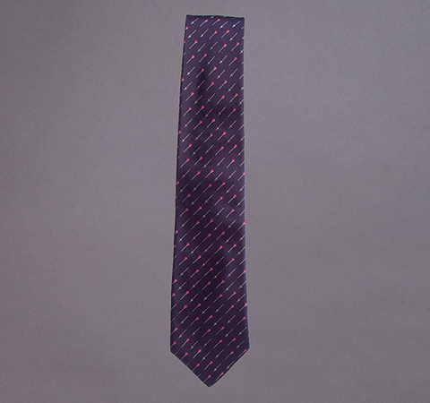 Silk Tie with Arrow and bright feather Motif