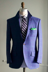 Windowpane Sportcoat in Navy w/ Green